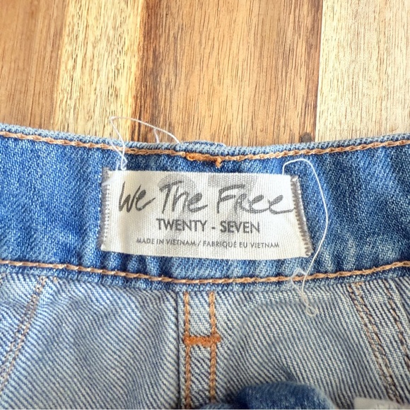 Free People Denim Mini Skirt with Frayed Hem - Picture 4 of 8